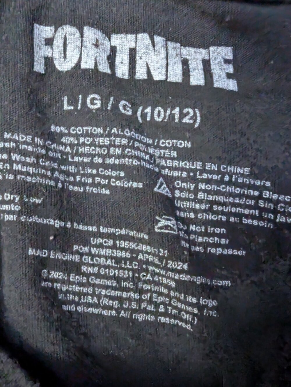 Set Of 2 Fortnite Boys T-Shirts Size L (10-12) Black Graphic Tees Gamer Shirts - Picture 4 of 16